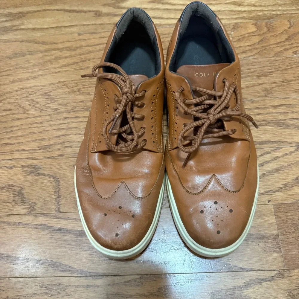 Cole Haan Brown Leather Grand Crosscourt‎ Wingtip Oxford Sneakers size 12